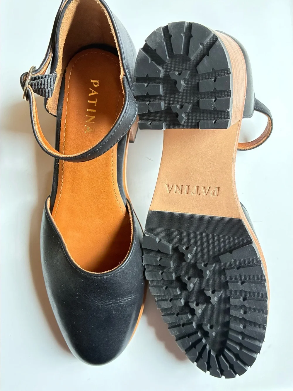Patina Black Ankle-Strap Women’s Heels